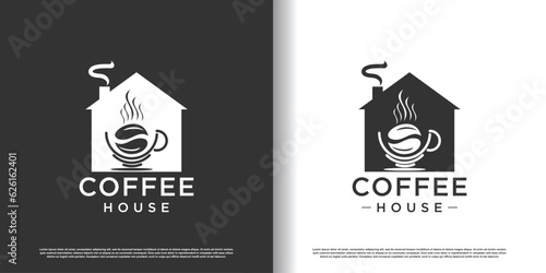 coffee logo design with creative and unique concept premium vector