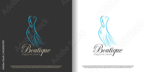 fashion logo design template with creative concept premium vector