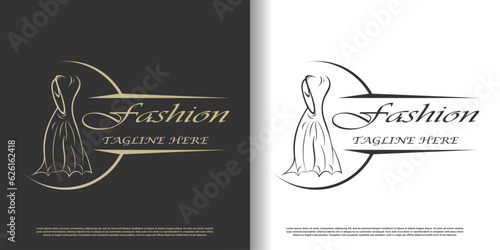 fashion logo design template with creative concept premium vector