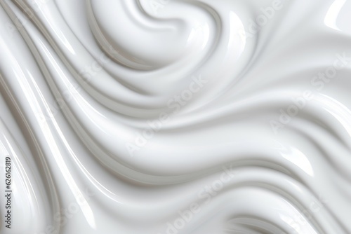 Glossy White Milk or Whipped Cream-like Slickness. Generative AI
