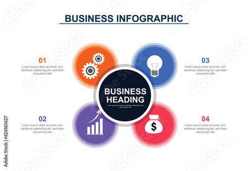 circular diagram Modern colorful infographic steps. Infographic with steps multicolor design, Info