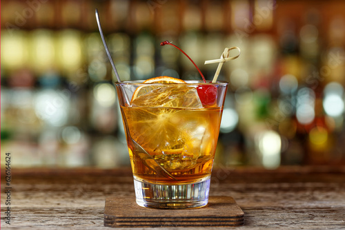 Stylish cocktail on the bar