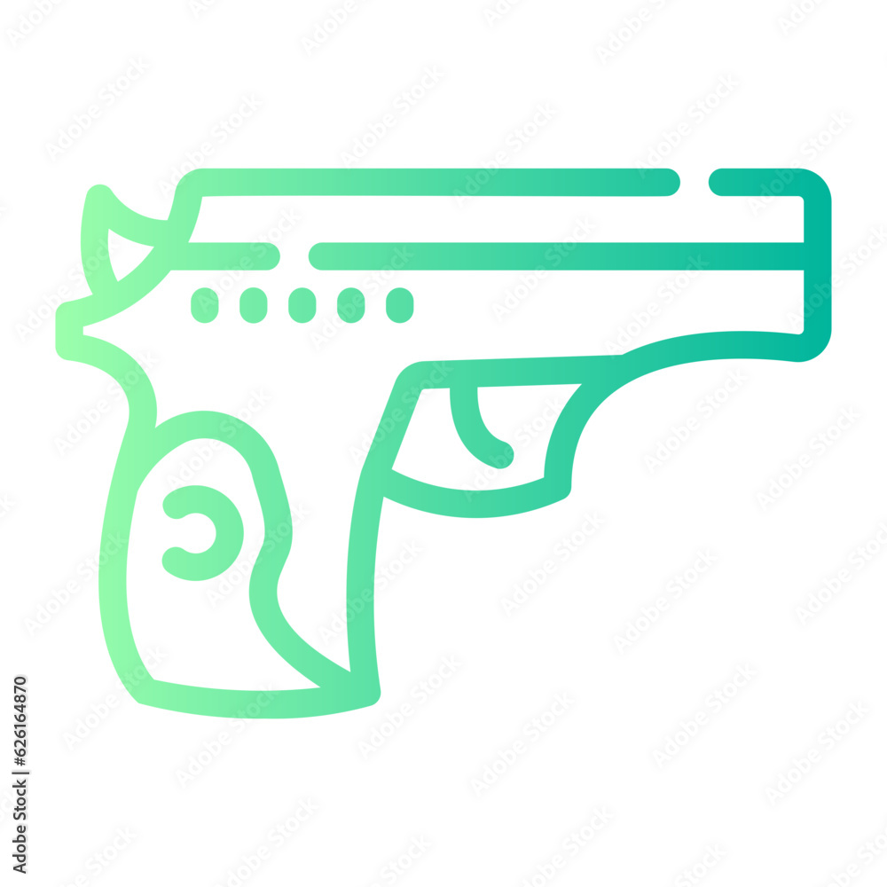 gun Line Gradient Icon gun Line Gradient Icon