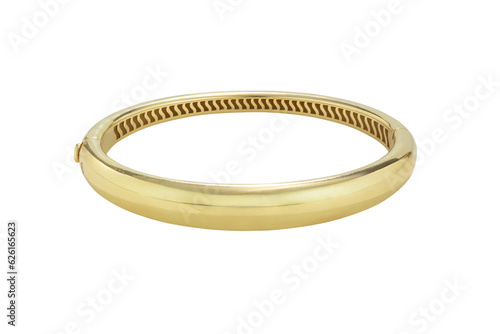 Gold bracelet with Diamond stone in the white background including clipping path 