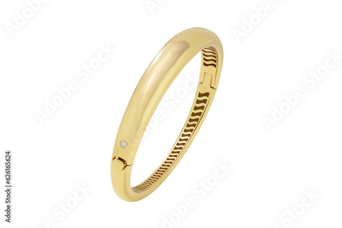 Gold bracelet with Diamond stone in the white background including clipping path 