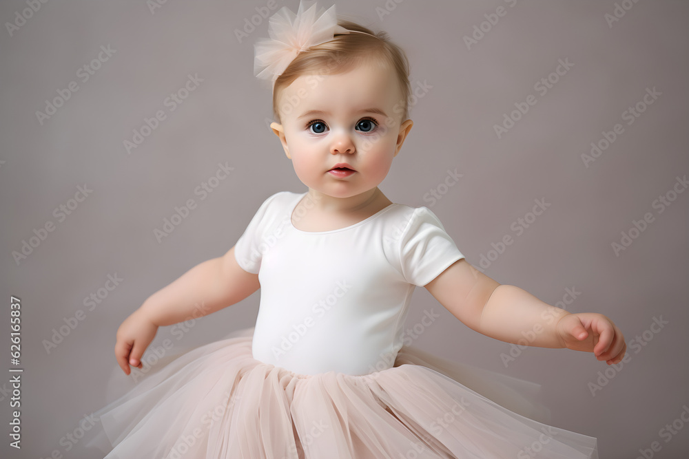 portrait of a little girl in a white ballet outfit portrait of a little girl in a white ballet outfit