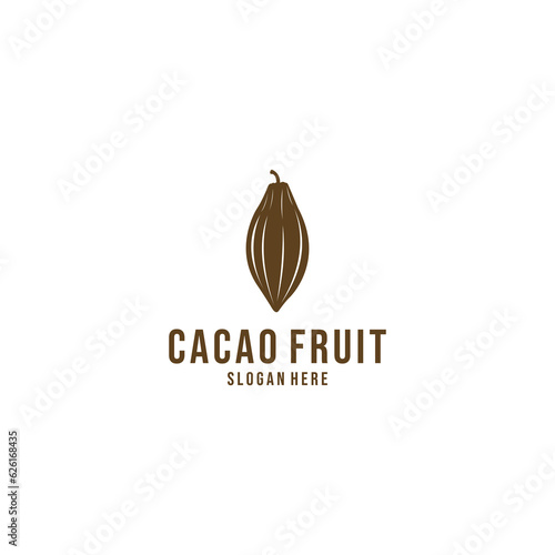 cacao fruit logo template in white background
