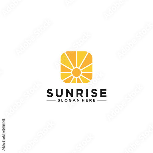 simple sunrise logo template in white background