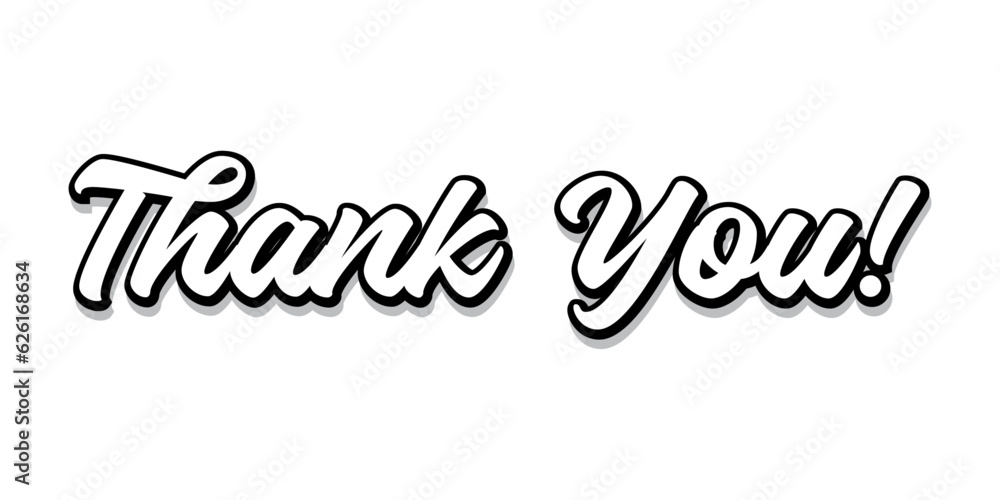 Black And White Thank You! Typography Thank You Text Effect Black And White Thank You! Typography Thank You Text Effect