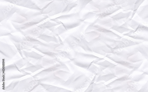 White сlean crumpled paper background. Horizontal crumpled empty paper template for posters and banners. Vector illustration