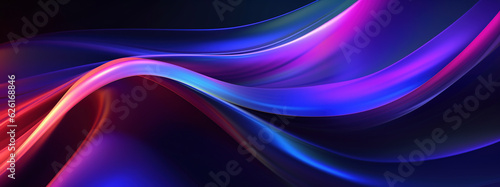 Abstract futuristic background. Neon ultrawide wallpaper. AI