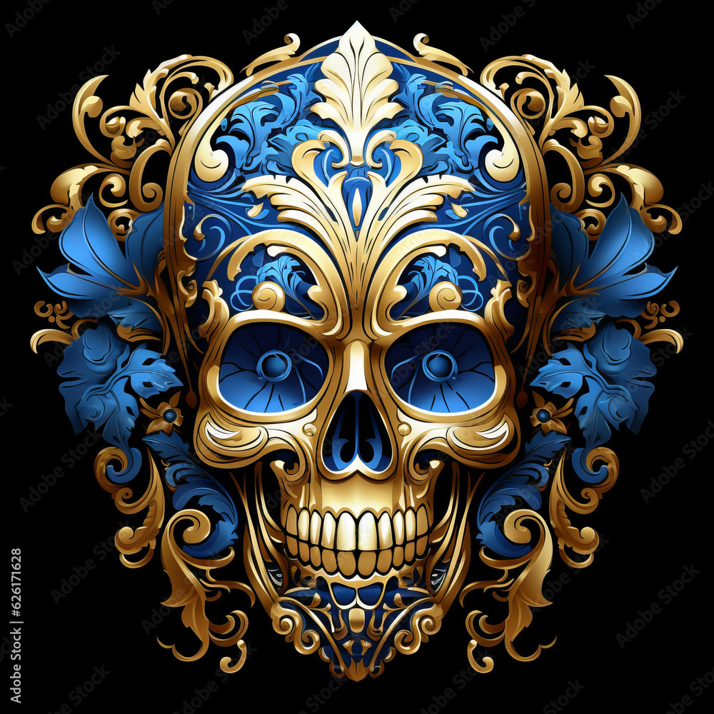 Skull gold head.. AI Generated Skull gold head.. AI Generated