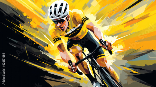 tour de France illustration. AI Generated