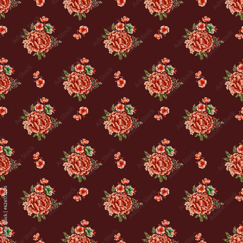 Floral all over in India taste with texture .Seamless floral pattern . beautifull textail design. Floral all over in India taste with texture .Seamless floral pattern . beautifull textail design.