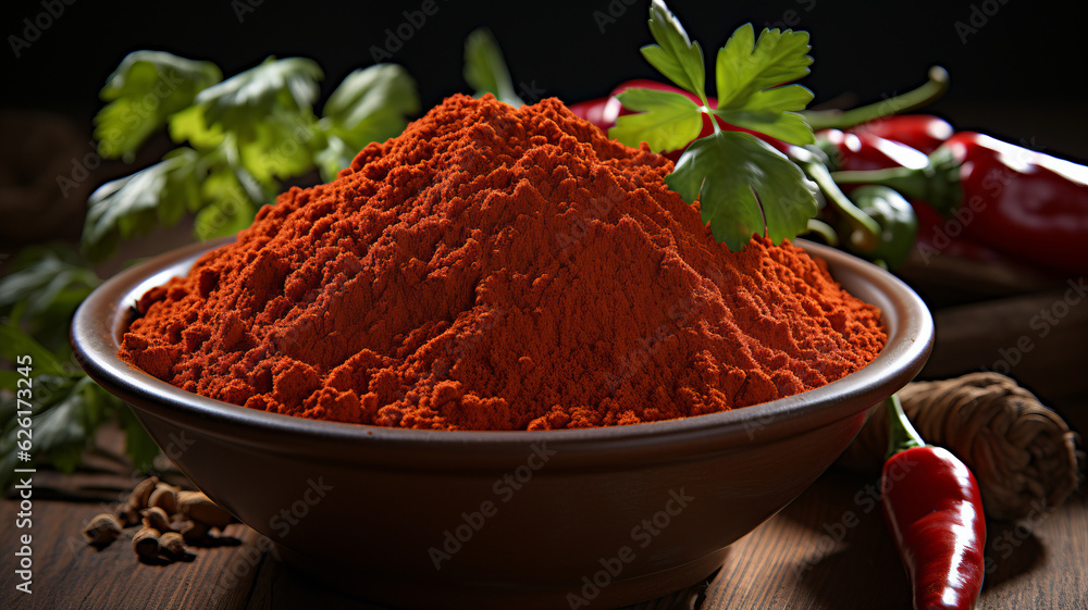 a realistic image of spice paprika. AI Generated