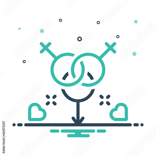 Mix icon for interracial