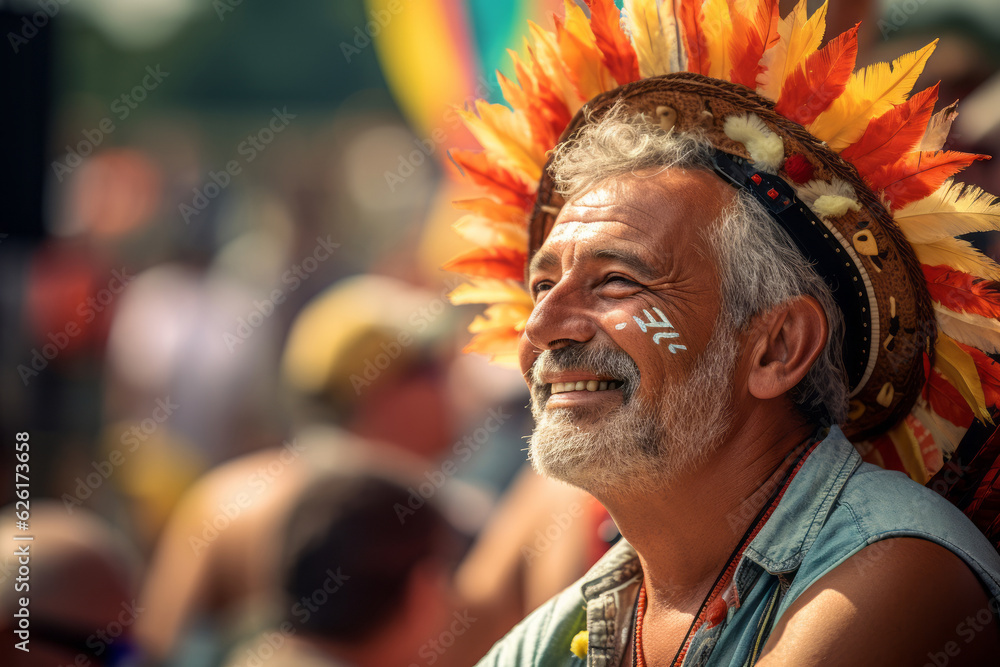 Obraz premium A man at the festival. AI Generated