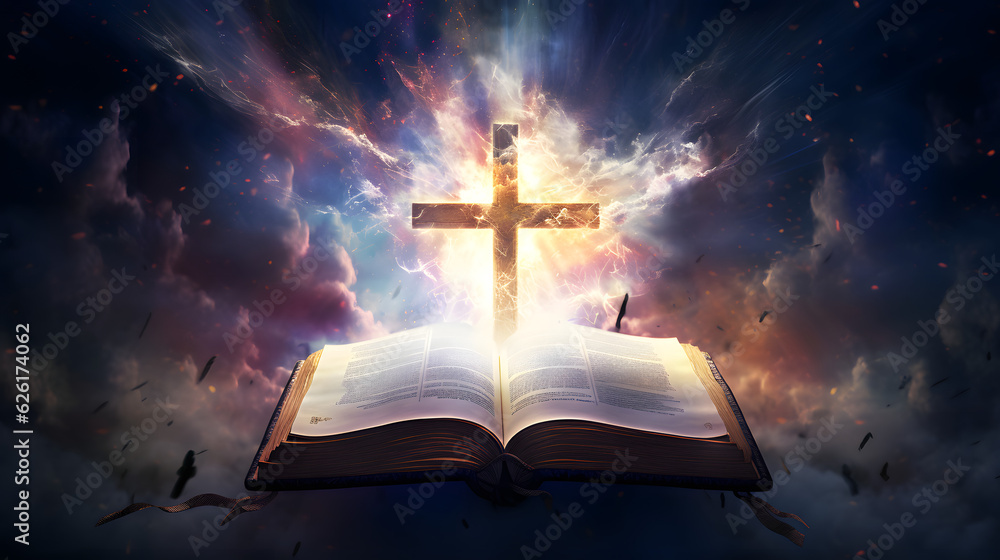 Apocalyptic Visions: The Bible and the Cross, AI Generative Apocalyptic Visions: The Bible and the Cross, AI Generative