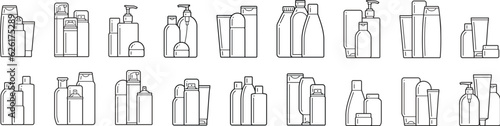 set of cosmetic icons on a white background. Vector illustration