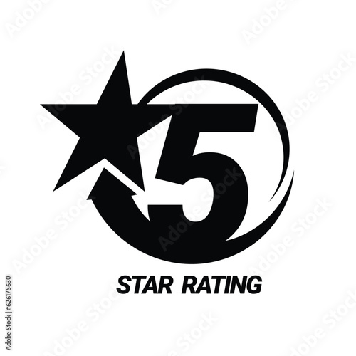 5 star rating. Five star Symbol or emblem. vector illustration