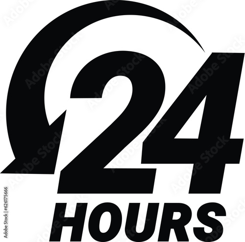 24 hours order execution or delivery service icons. commercial support. Vector illustration