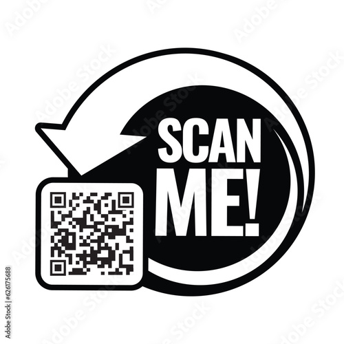 Scan me icon. Symbol or emblem. vector illustration
