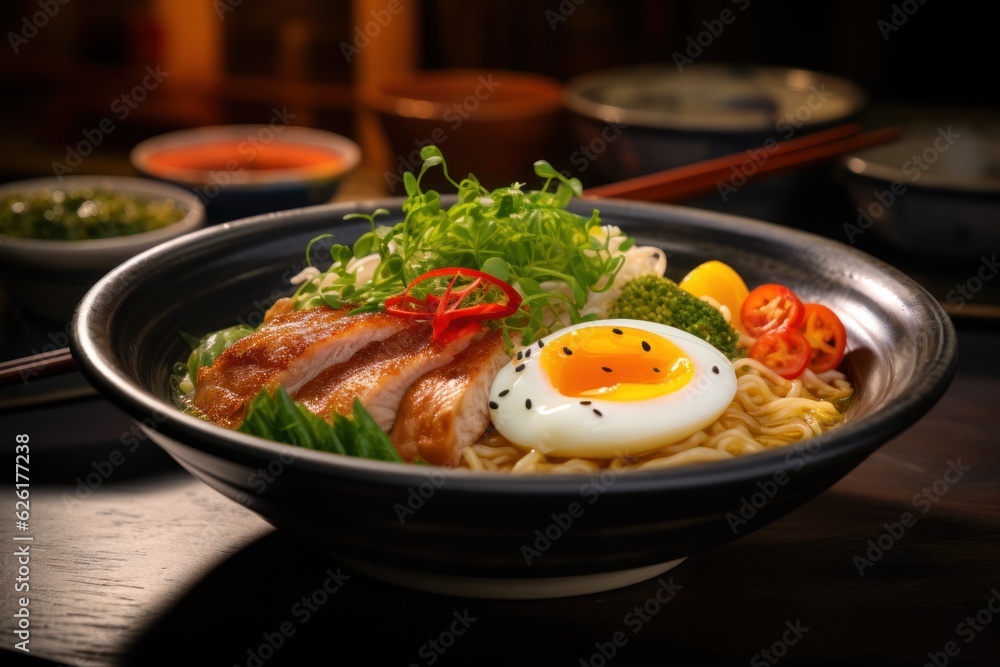 fesh cooked traditional ramen soup, ai tools generated image fesh cooked traditional ramen soup, ai tools generated image