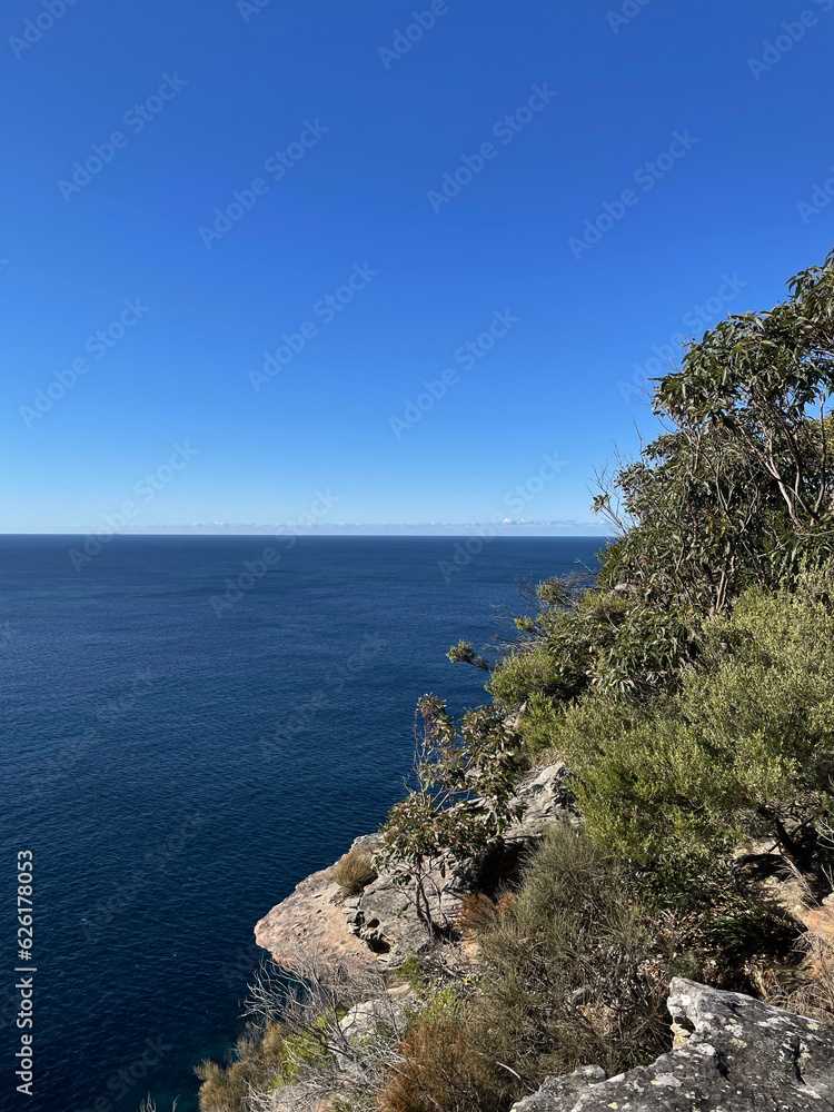 view of the sea from a cliff in Sydney Australia