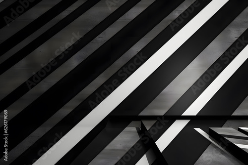 A minimalistic abstract background featuring a series of parallel lines in monochromatic tones, shades of gray, charcoal black, and crisp white, clean and sophisticated aesthetic. Generative AI