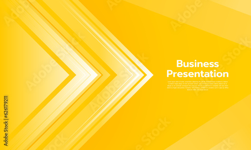 Business presentation arrow template. Abstract Yellow Background. Vector illustration.