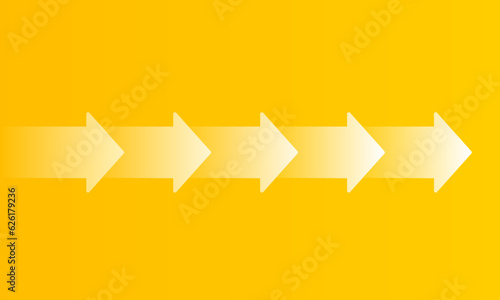 Business presentation arrows template yellow background. Vector illustration.