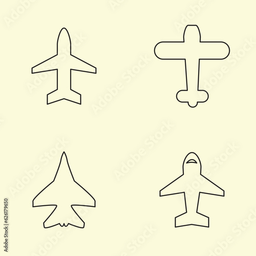 set of aircraft vector illustration design
