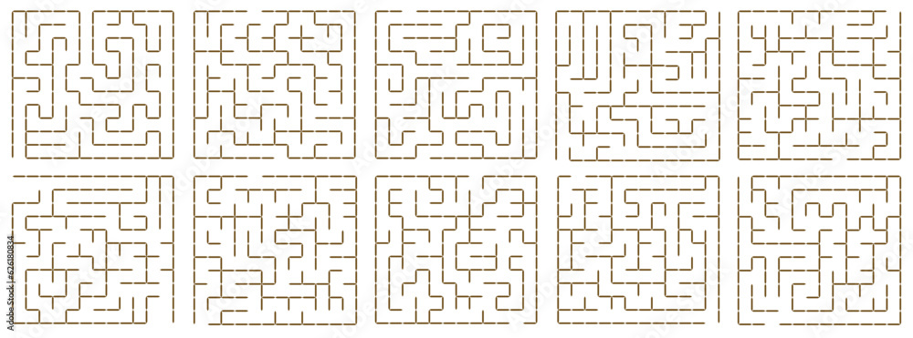Vector square maze. A fun educational game for developing coordination. Vector square maze. A fun educational game for developing coordination.
