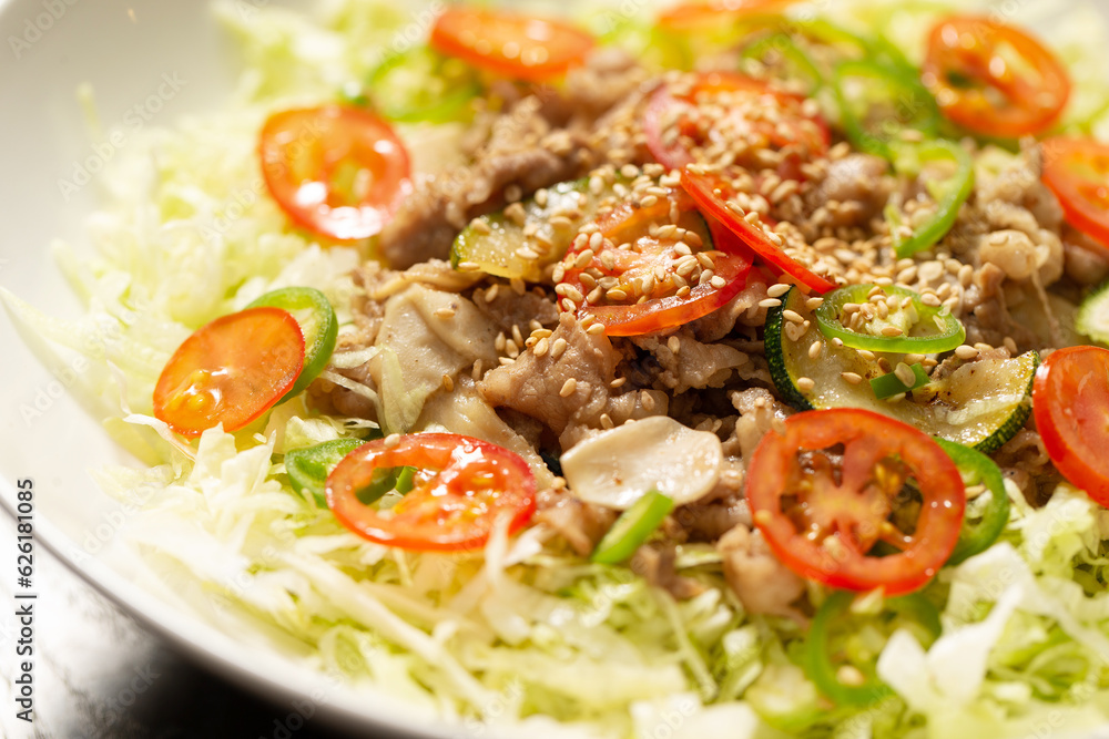 Salad with Stir-Fried Meat Salad with Stir-Fried Meat