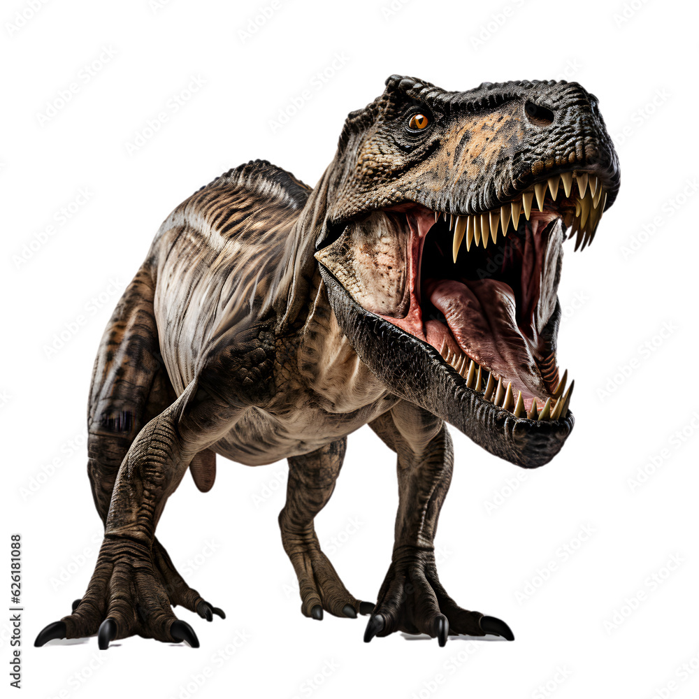 Fototapeta premium Tyrannosaurus on a white background. Generative AI.