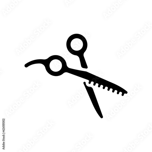 Thinning scissors icon.Flat silhouette version.