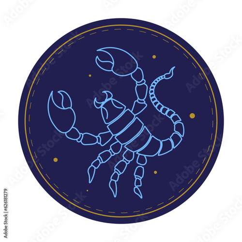 Scorpio astrological sign, horoscope symbol vector