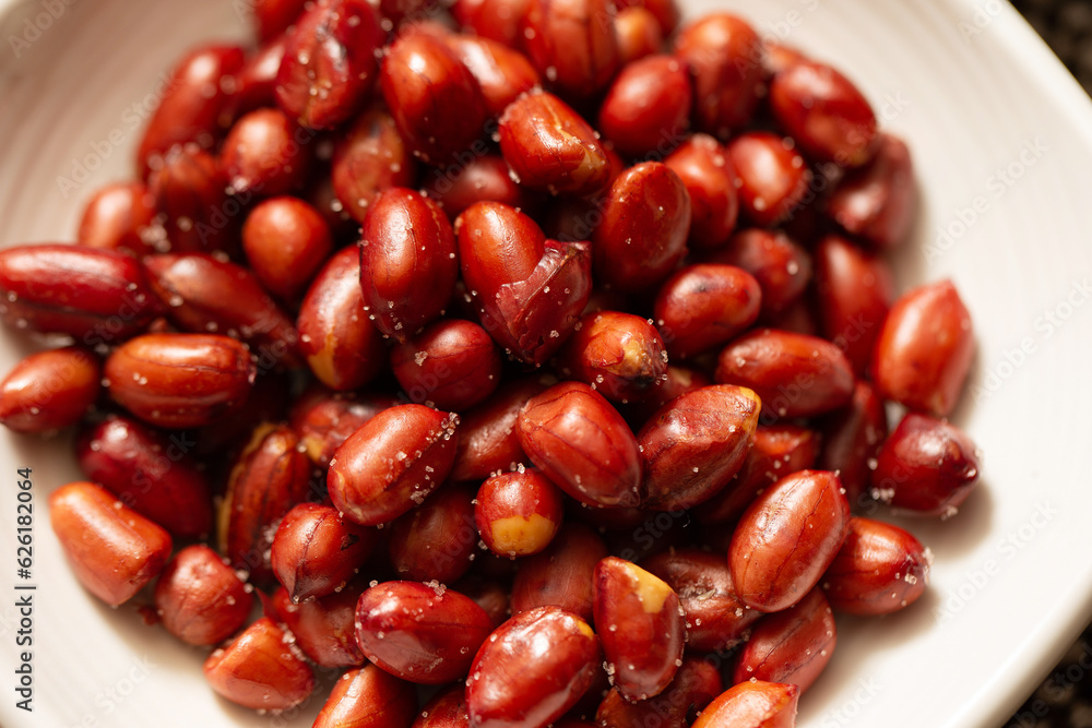 Roasted Marinated Peanuts on a Plate Roasted Marinated Peanuts on a Plate