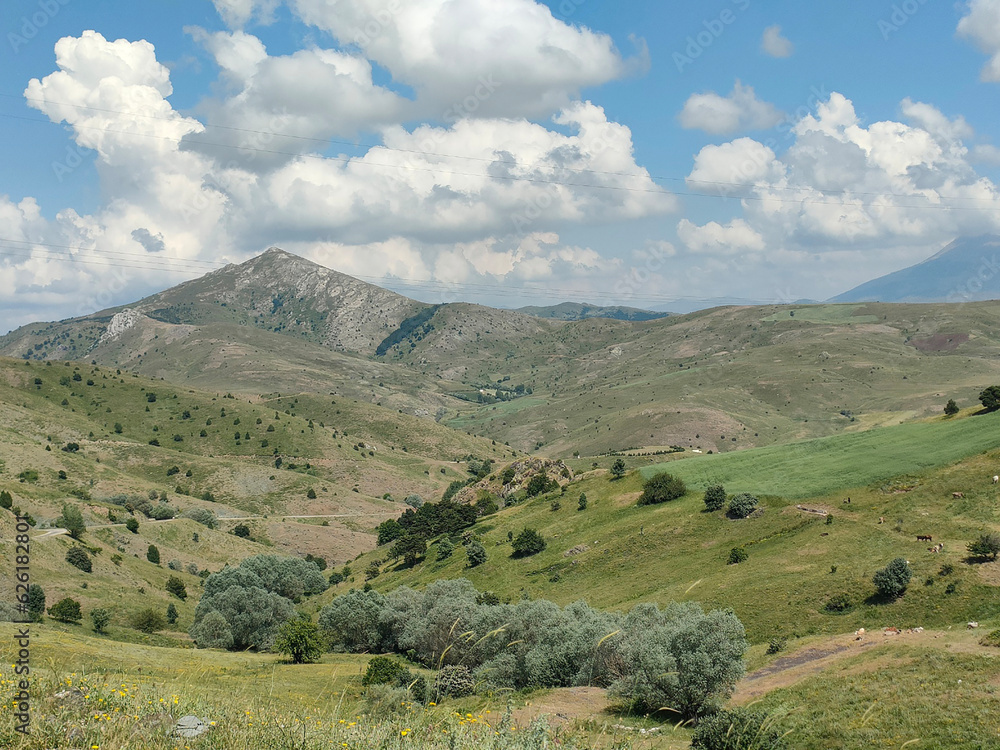 Obraz premium landscape with mountains and blue sky