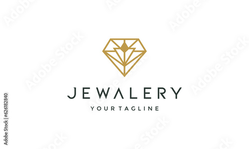 Vector gold hexagram line art golden triangle prism logo design 