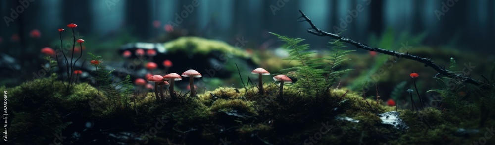 Fototapeta premium Beautiful forest landscape. Generative AI
