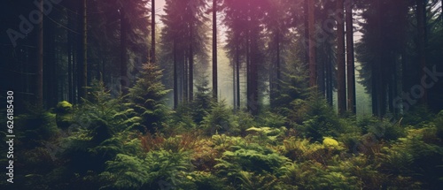 Beautiful forest landscape. Generative AI