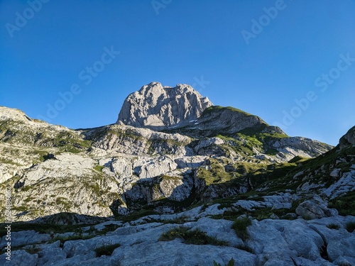 Climbing on the Altma Altmann in the Alpstein Appenzell area. Fantastic mountain panorama. Wanderlust Switzerland. Fahlensee lake. Faelensee. High quality photo photo