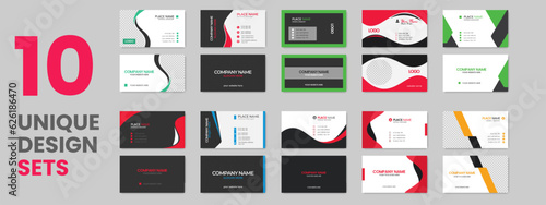 Abstract simple creative modern and clean professional business card template design with texture and pattern, elegant corporate visiting card, name card, corporate business card design with mockup