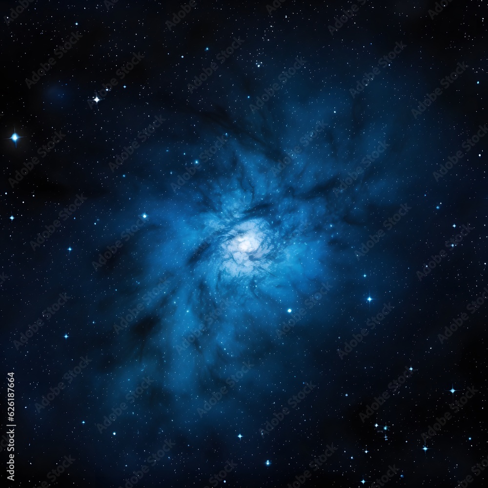 space background with night sky and galaxy deep blue nebula. generative ai
