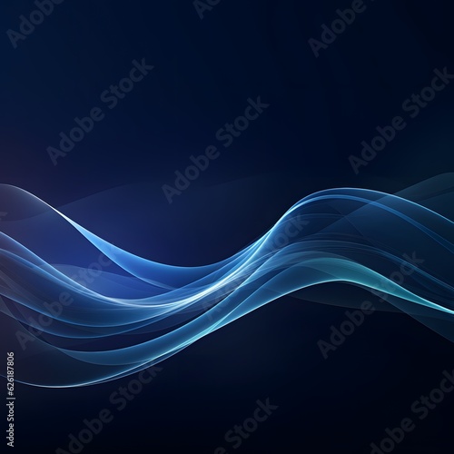 abstract blue wave background. generative ai