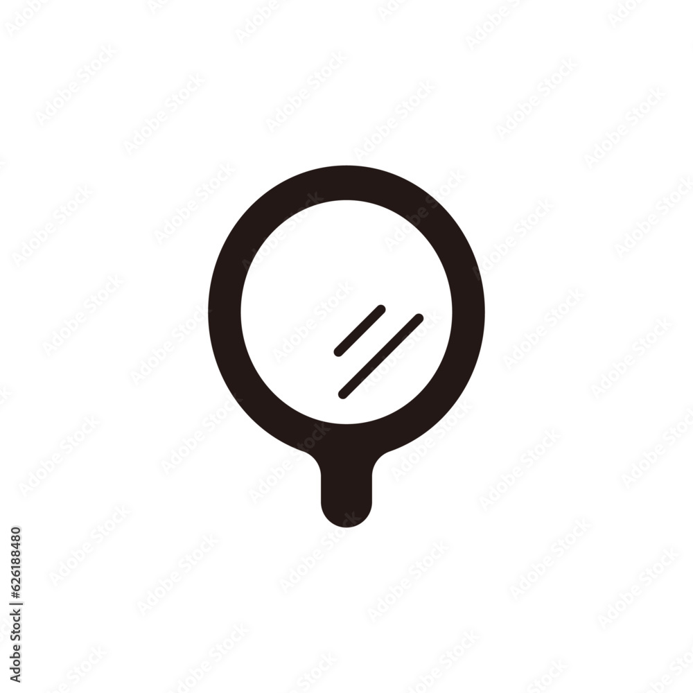 Compact mirror icon.Flat silhouette version. Compact mirror icon.Flat silhouette version.