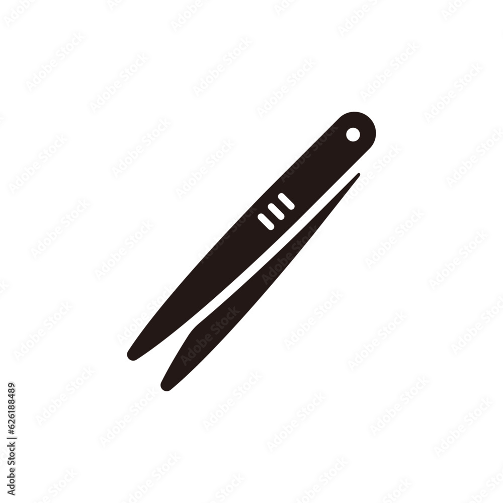 Tweezer icon.Flat silhouette version. Tweezer icon.Flat silhouette version.