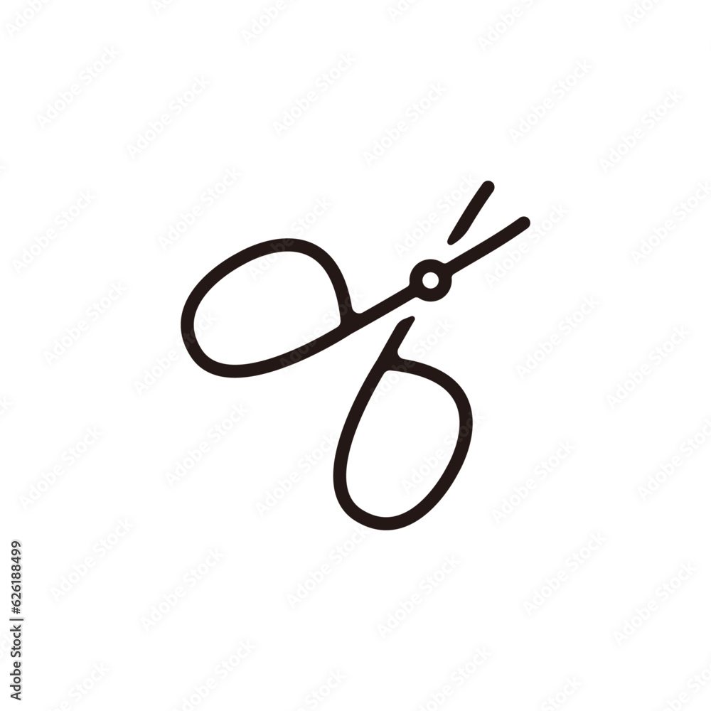 Eyebrow scissors icon.Flat silhouette version. Eyebrow scissors icon.Flat silhouette version.