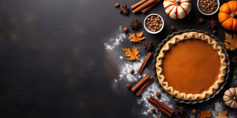 Traditional american homemade pumpkin pie